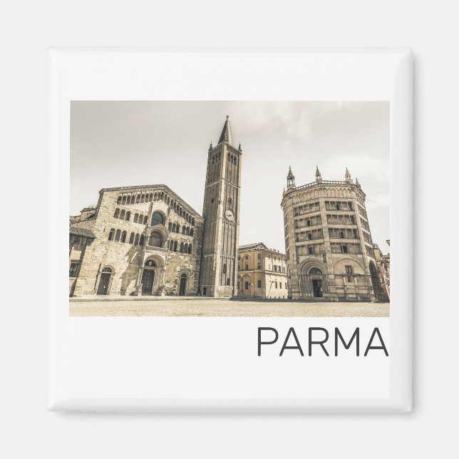 Parma Emilia Romagna Piazza Del Duomo Italien Magnet (Framsidan)