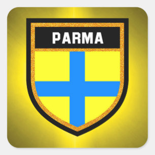 Parma Flagga Fyrkantigt Klistermärke
