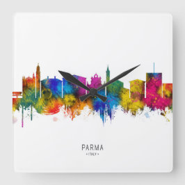 Parma Italy Skyline Fyrkantig Klocka