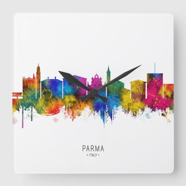       Parma Italy Skyline Fyrkantig Klocka (Framsida)