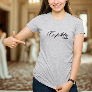 Parmatchande Co-Pilot Flygplan Personlig T Shirt