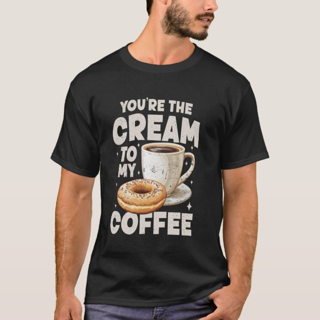 Parmatchande kaffe- och munkälskare t shirt (Framsida)