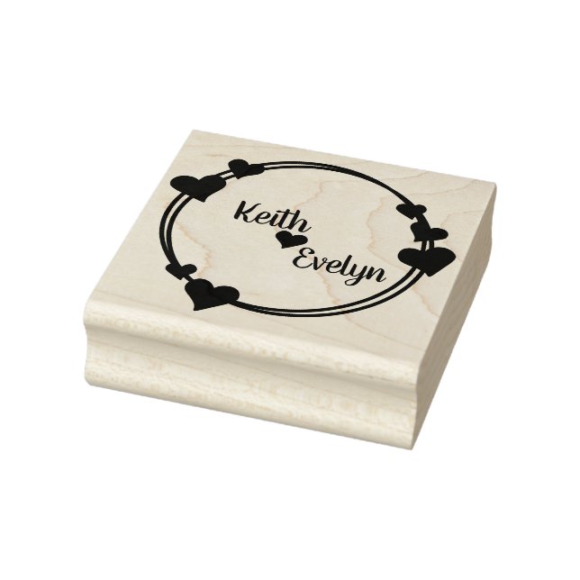 Parnamn och hjärtan stämpel (Stämpel)