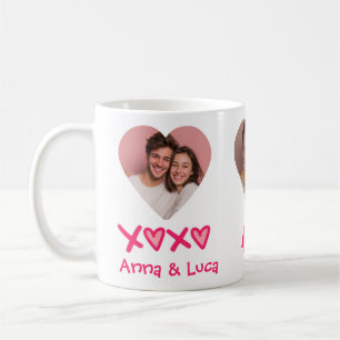 Parnamn XOXO Alla hjärtans dag Anpassad fotomugg Kaffemugg