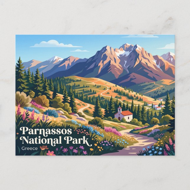 Parnassos nationalpark Grekland Vykort (Framsida)