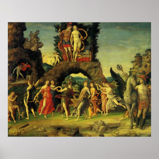 Parnassus, Mars och Venus av Andrea Mantegna Poster (Framsidan)