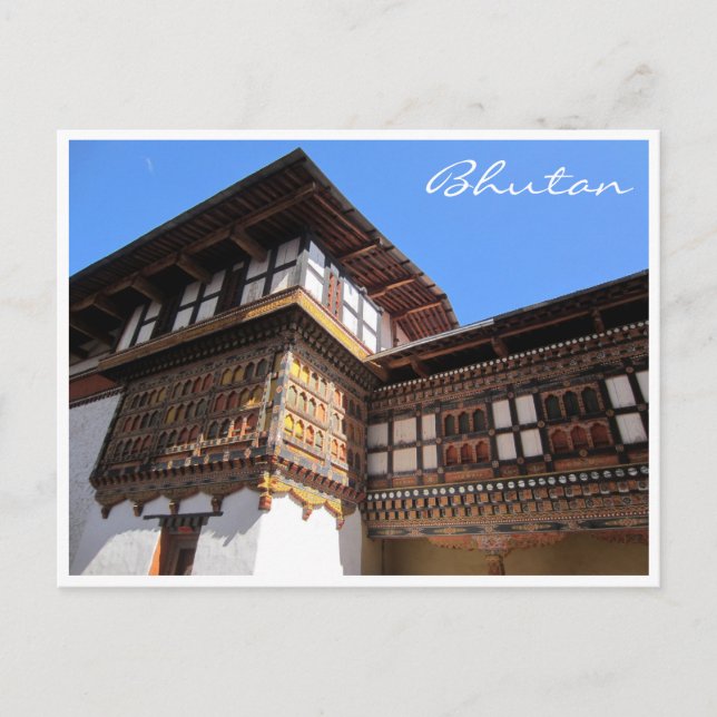 paro dzong insida vykort (Framsida)