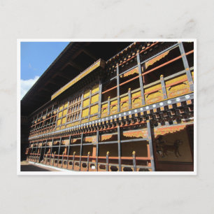 paro dzong-träverk vykort