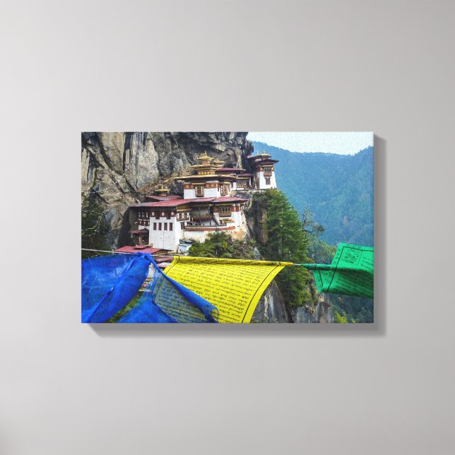 Paro Taktsang: The Tiger's Nest Monastery - Bhutan Canvastryck (Framsida)