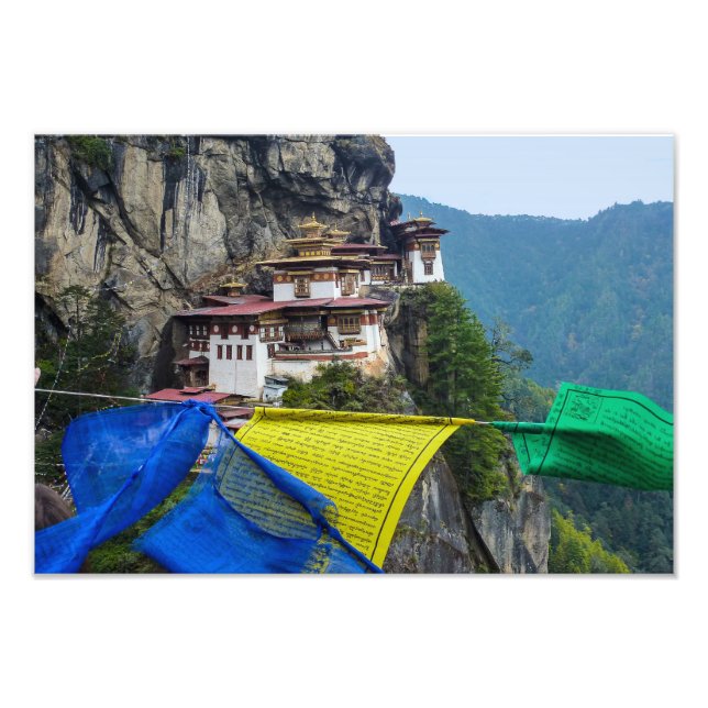 Paro Taktsang: The Tiger's Nest Monastery - Bhutan Fototryck (Framsidan)
