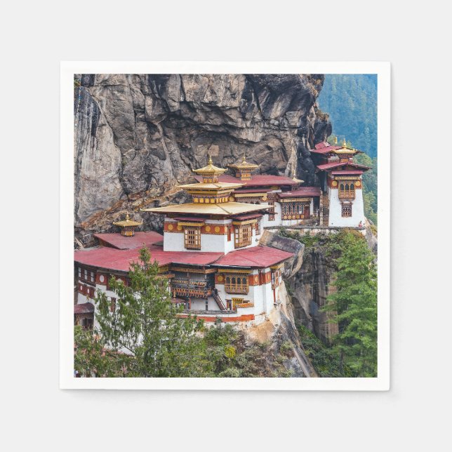 Paro Taktsang: The Tiger's Nest Monastery - Bhutan Pappersservett (Framsidan)