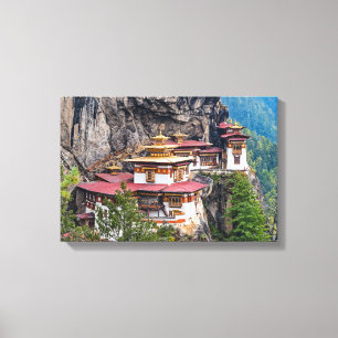Paro Taktsang: Tigernästet kloster - Bhutan Canvastryck