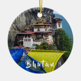 Paro Taktsang: Tigernästet klostret - Bhutan Julgransprydnad Keramik