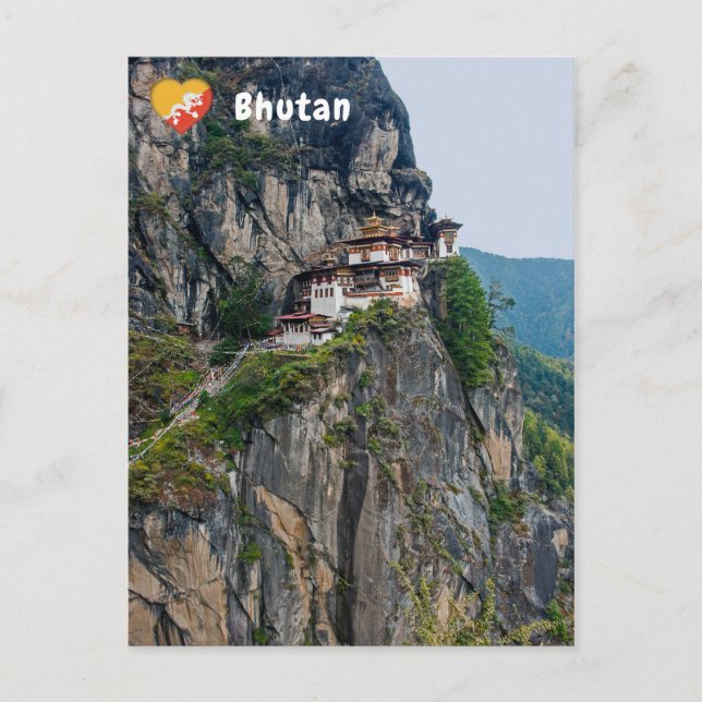 Paro Taktsang: Tigernästet klostret - Bhutan Vykort (Framsida)