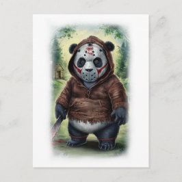 Parodi Skräck Panda Film på en Vit Helg Vykort