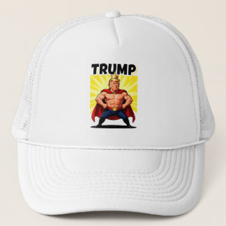 Parodic Superhero Trump Caricature Keps