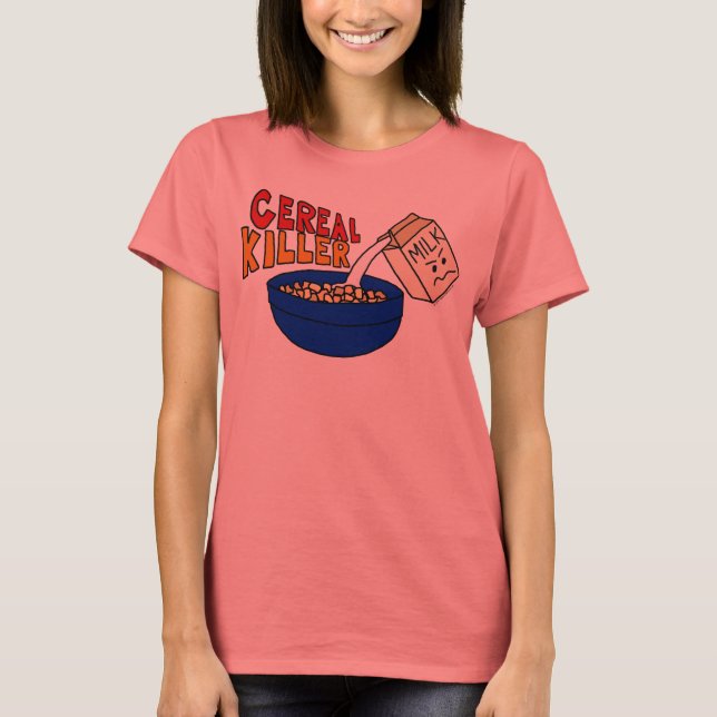 Parody Cereal Killer Breakfast Food Humor T-shirt (Framsida)