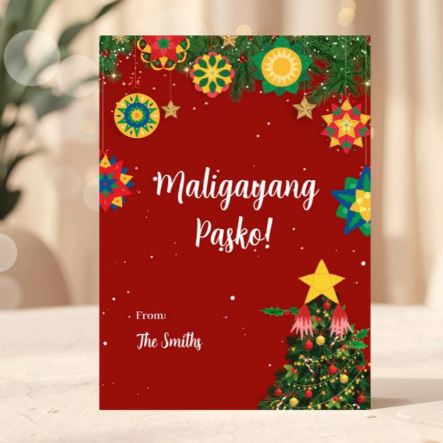 Parol God Jul Filippinsk Julkort (Maligayang Pasko Philippines Christmas Card)