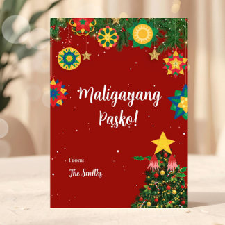 Parol Maligayang Pasko Filipino Christmas Card Julkort