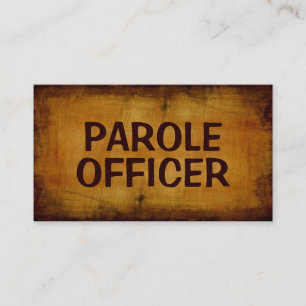 Parole Officer Antique Affärskort Visitkort