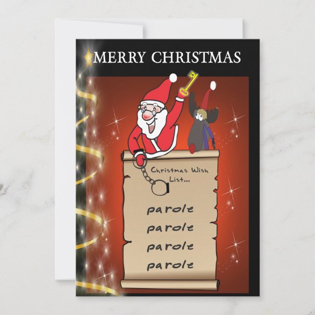 PAROLE WISH LIST - JAILMATECARDS.CO.UK - CHRISTMAS TACK KORT (Framsida)