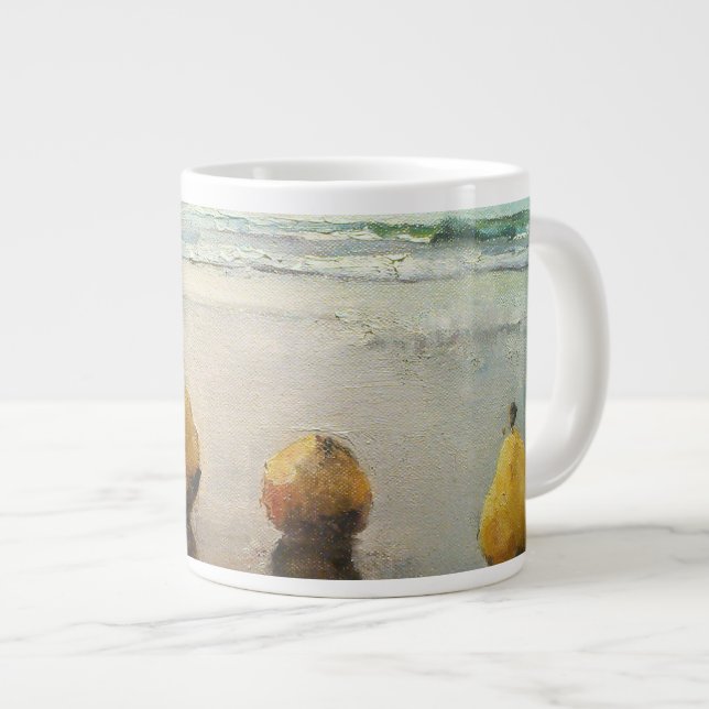Päron 2 dag ut vid Beach. Jumbo Mugg (Framsida höger)
