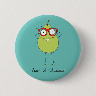 Päron av glasögon Cute & Funny Pin Button Knapp