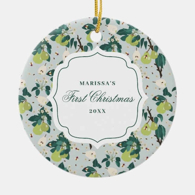 Päron & Bees Botaniska Blommigten Garden jul Julgransprydnad Keramik (Framsidan)