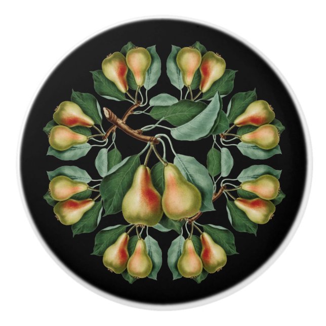 Päron ~ Black eller Valfri Färg-bakgrund ~ * ~ Knopp (Framsidan)