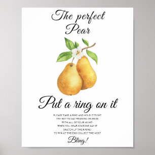 Päron bröllopsdusch Sätt en ring på det spelet Poster