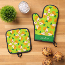 Päron för orange av eget namn på grönt