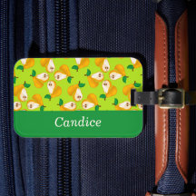 Päron för orange av eget namn på grönt