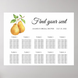 Päron för vattenfärgspar Bröllop-sätesdiagram Poster
