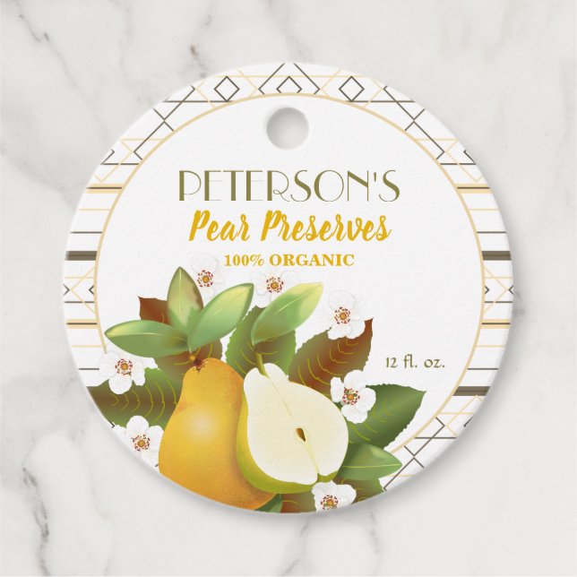 Päron Frukt Konserverad Sylt Favorit Etiketter (Framsida)