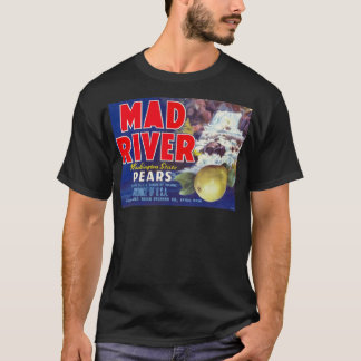 Päron i floden Mad - Vintage Fruit Låda-etikett Tee Shirt