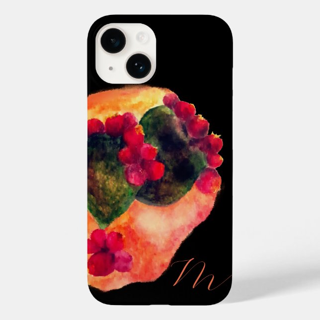Päron i vattenfärg Cactus Monogram (Baksida)