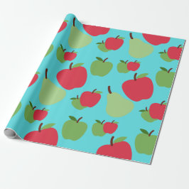 päron och äpplen fruktmönster presentpapper