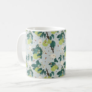 Päron och bin i en botanisk Blommigt Kaffemugg