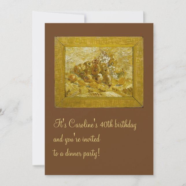 Päron och citroner Van Gogh Fine Art Inbjudningar (Framsida)