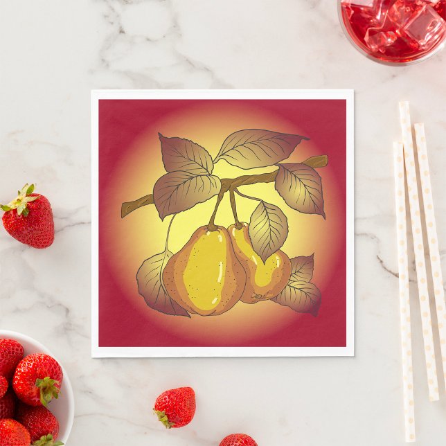 Päron på Träd Pappersservett (Skapare uppladdad)