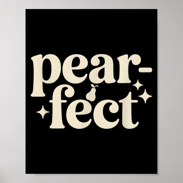 Päron-perfekt Söt Päron Ordlek Minimal Pun Present Poster (Framsidan)