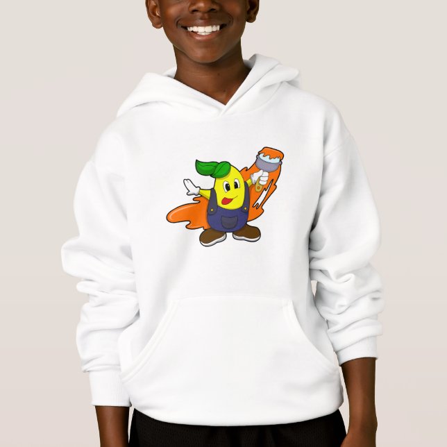 Päron som målare med pensel t shirt (Framsida)
