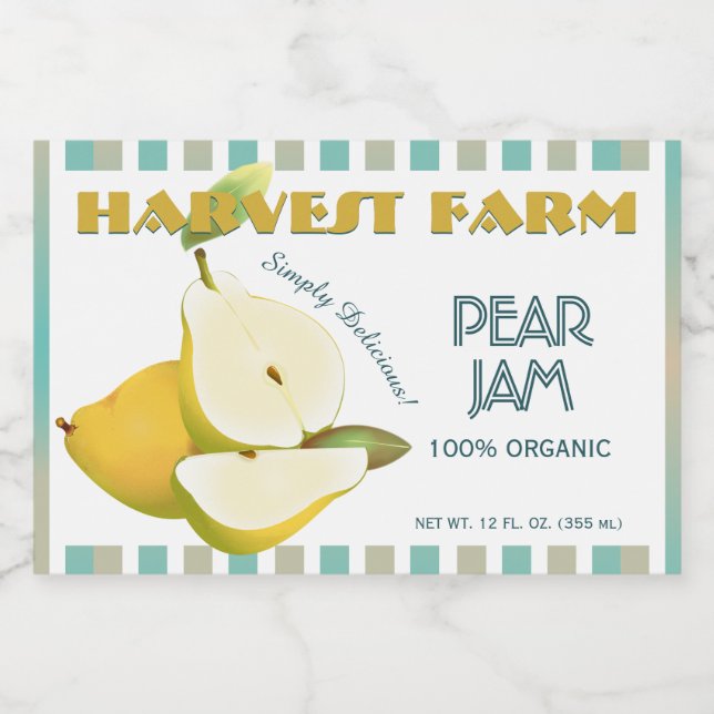 Päron Tropical Fruit Canning Mat Etiketter (Singel etikett)