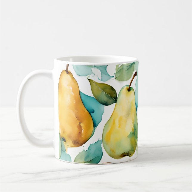 Päron Vattenfärgskonst  Kaffemugg (Vänster)
