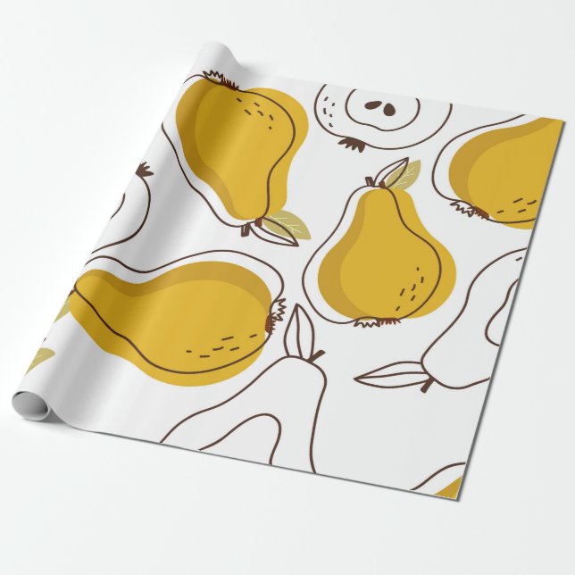 Päronbakgrund. Hand plockade överlappande bakgrund Presentpapper (Utrullad)