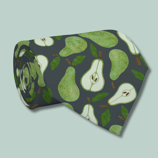 Päronfruktmönster från fruktträdgården slips (Orchard Pear Fruit pattern tie)