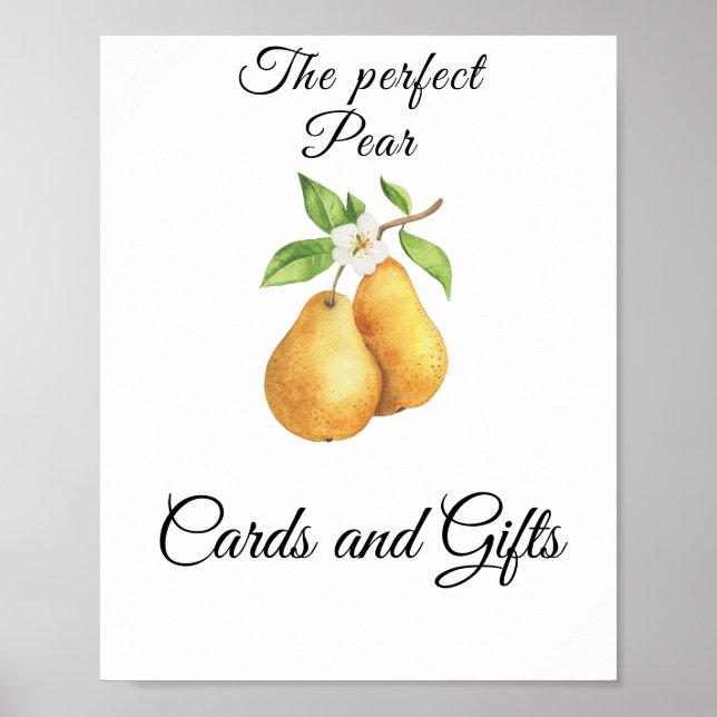 Pärons bröllopsduschkort och presenter poster (Framsidan)