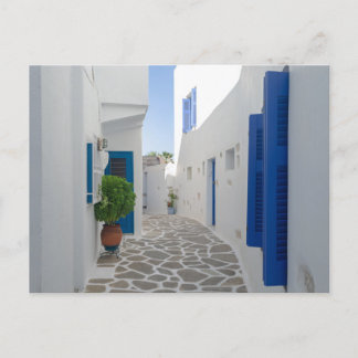 Paros Blå och Vit Grekisk Arkitektur Vykort