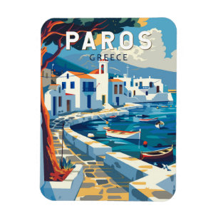 Paros Greece Travel Art Vintage Magnet