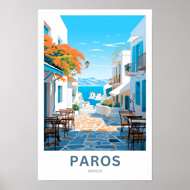 Paros Greece Travel Print Poster (Framsidan)